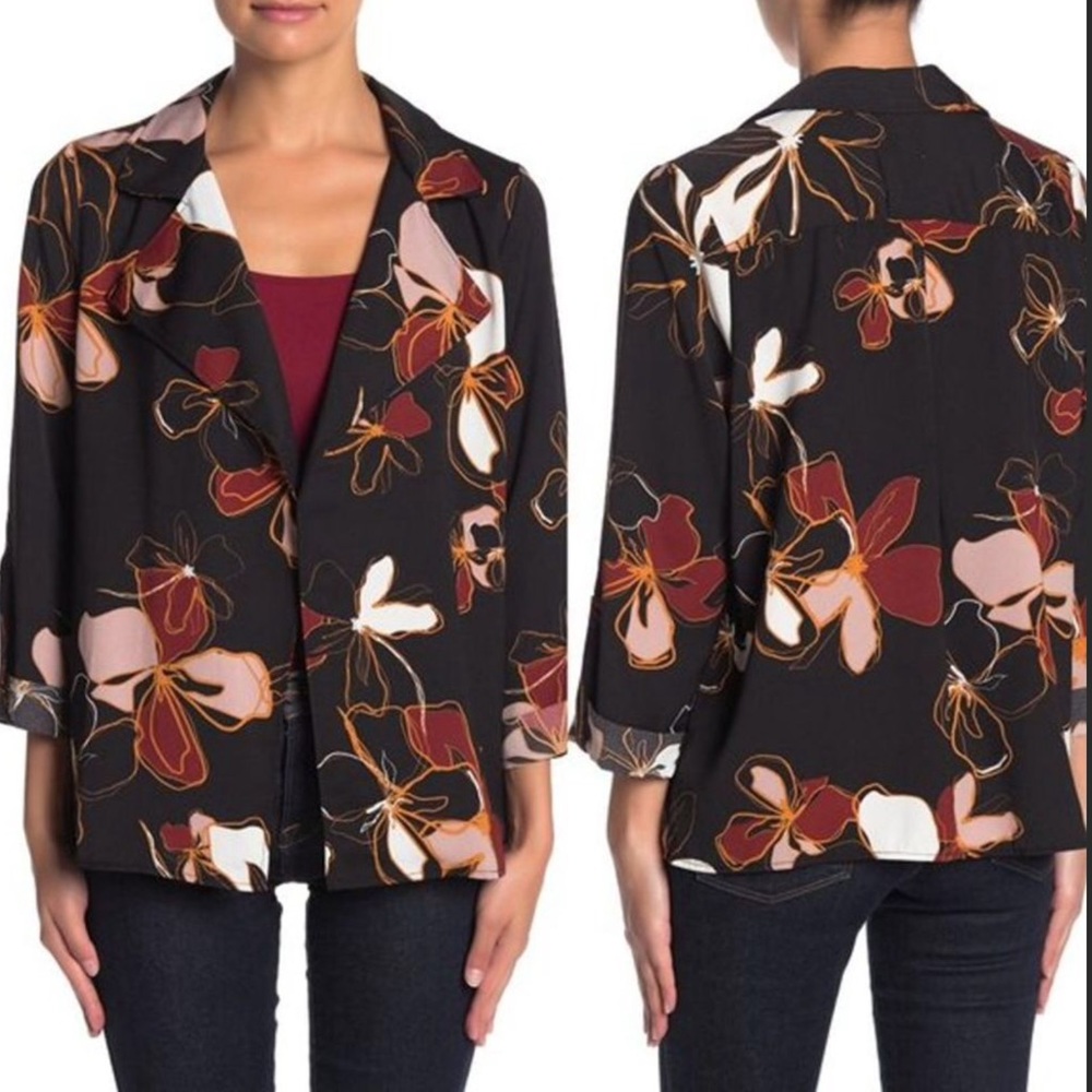New 14th & Union Desert Floral Open Front Jacket M